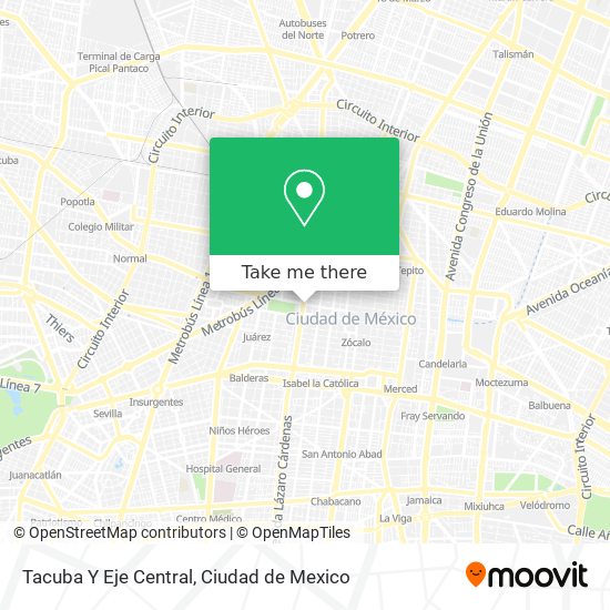 Mapa de Tacuba Y Eje Central
