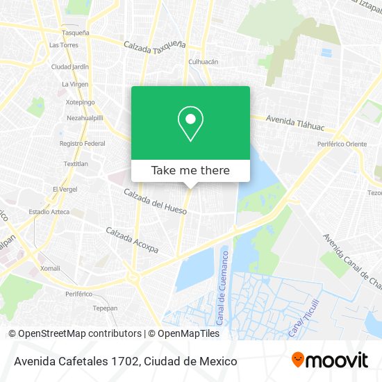 Avenida Cafetales 1702 map