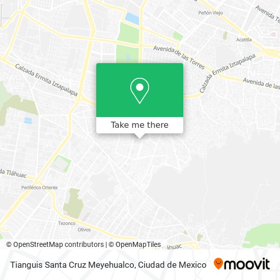Tianguis Santa Cruz Meyehualco map