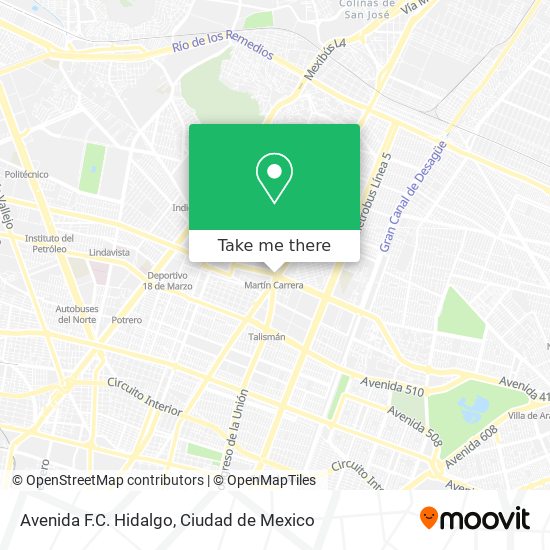 Avenida F.C. Hidalgo map