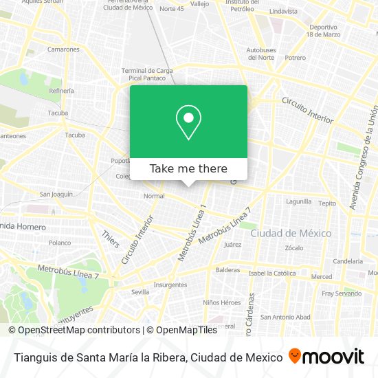 How to get to Tianguis de Santa María la Ribera in Azcapotzalco by Bus or  Metro?