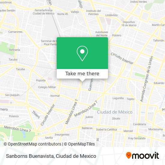 Sanborns Buenavista map