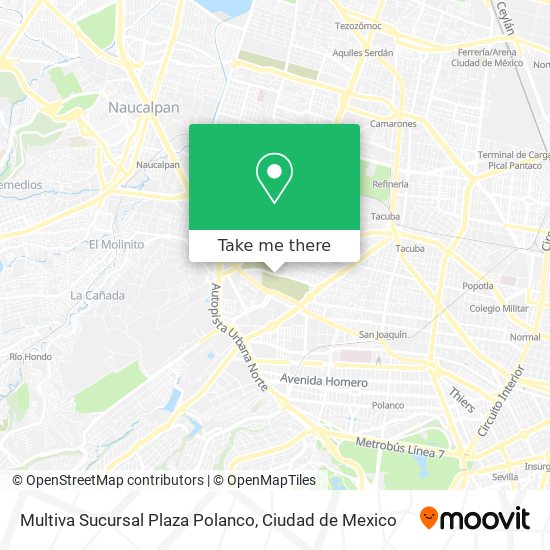 Mapa de Multiva Sucursal Plaza Polanco