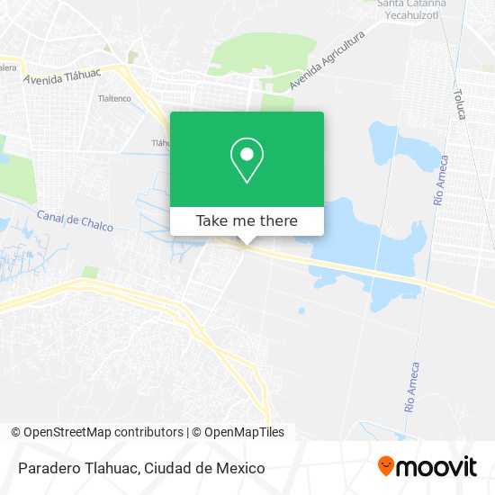 Paradero Tlahuac map