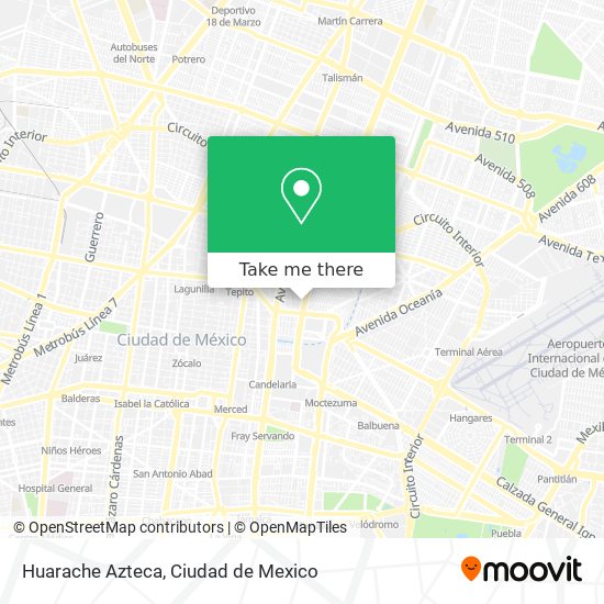 Huarache Azteca map