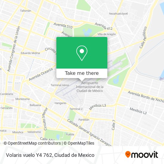 Volaris vuelo Y4 762 map