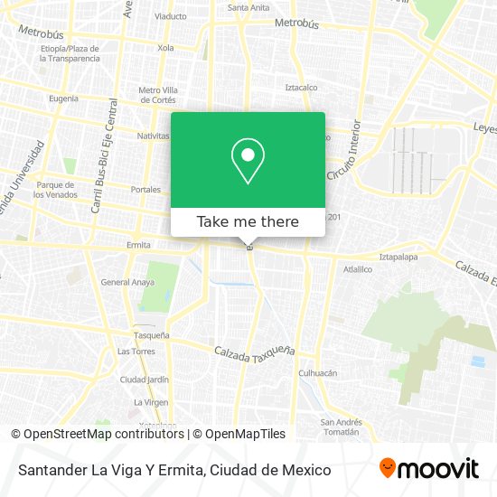 Santander La Viga Y Ermita map