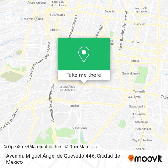 Mapa de Avenida Miguel Ángel de Quevedo 446