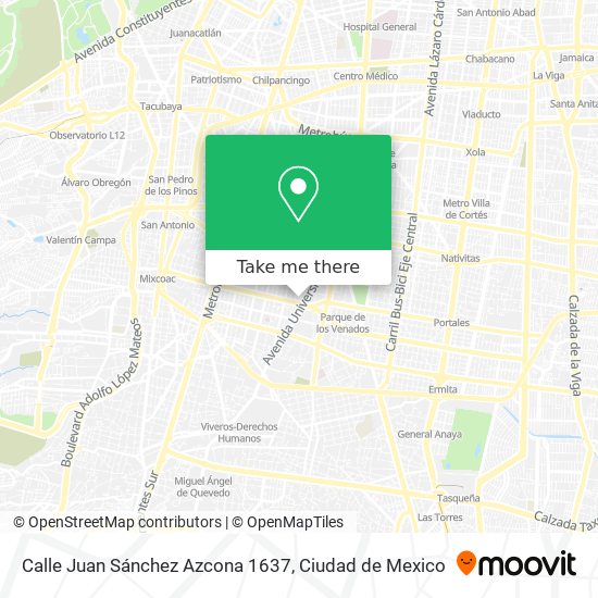 Mapa de Calle Juan Sánchez Azcona 1637
