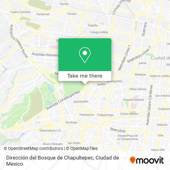 Mapa de Dirección del Bosque de Chapultepec