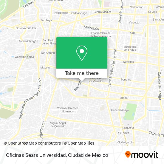 Mapa de Oficinas Sears Universidad