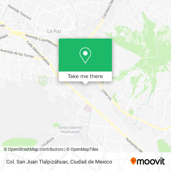 Col. San Juan Tlalpizáhuac map