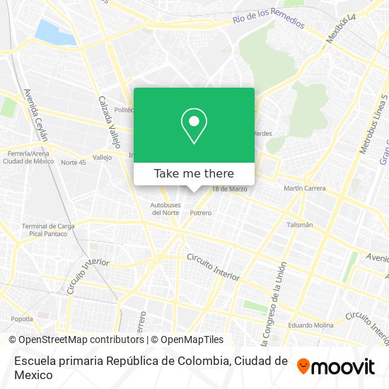 Mapa de Escuela primaria República de Colombia