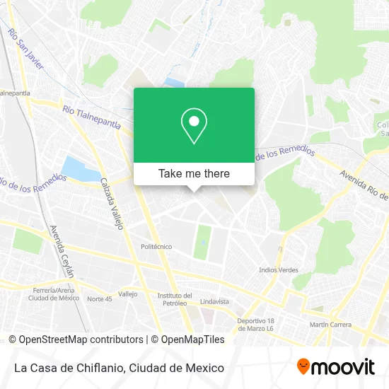 La Casa de Chiflanio map