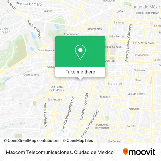 Maxcom Telecomunicaciones map