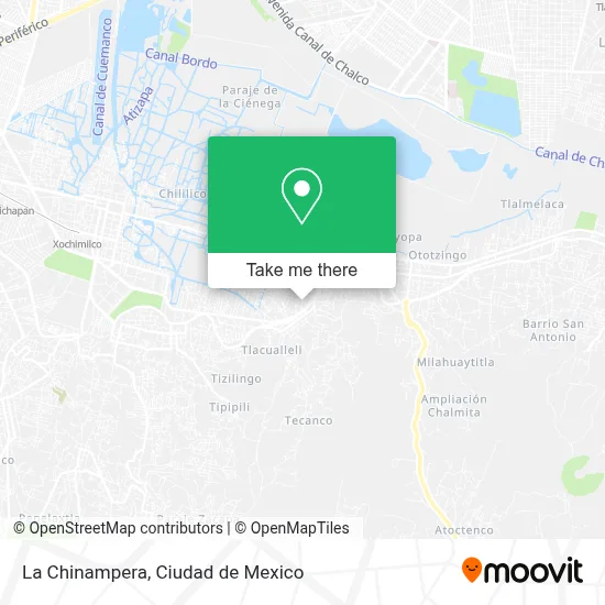 La Chinampera map
