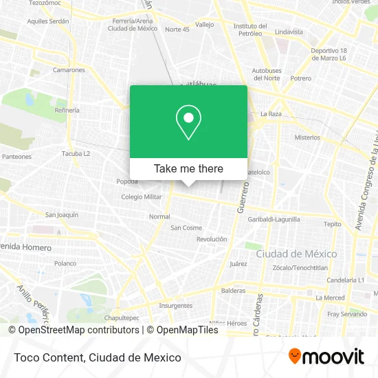Toco Content map