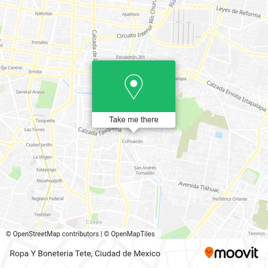Ropa Y Boneteria Tete map