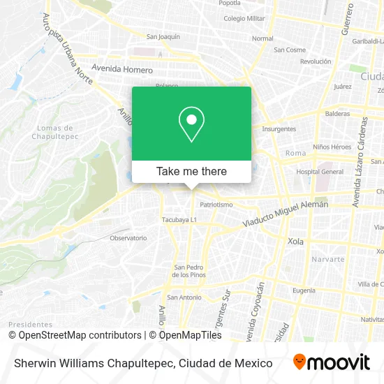 Sherwin Williams Chapultepec map