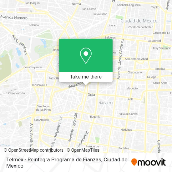 Telmex - Reintegra Programa de Fianzas map