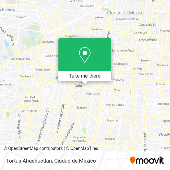 Tortas Ahuehuetlan map