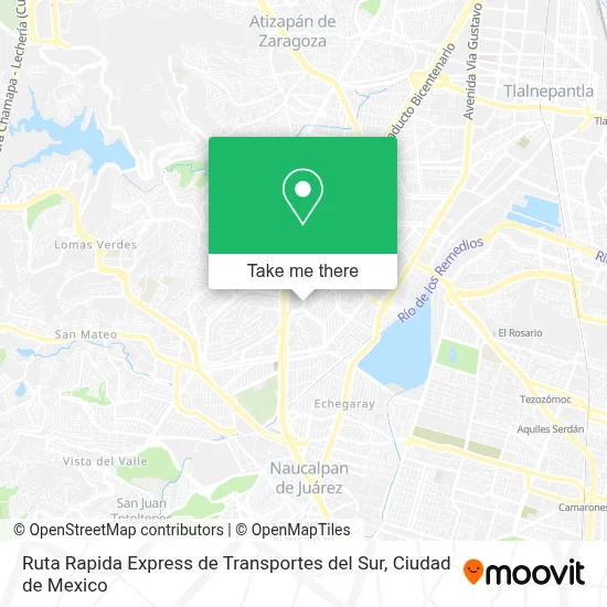 Ruta Rapida Express de Transportes del Sur map