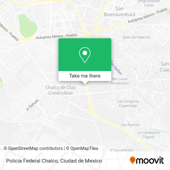 Policia Federal Chalco map