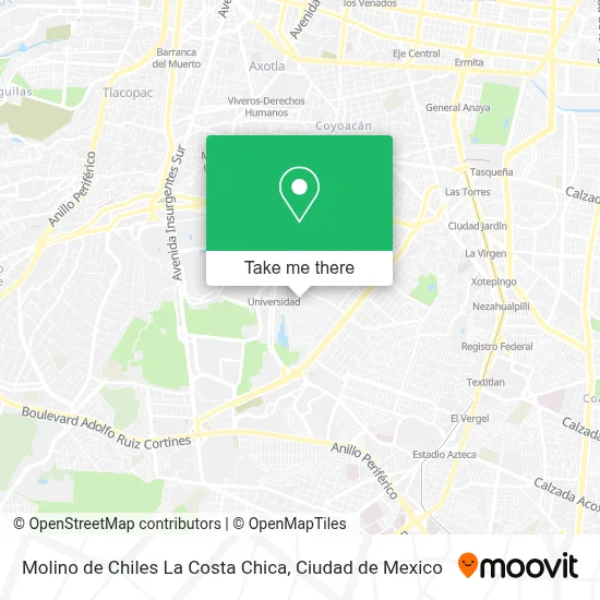 Molino de Chiles La Costa Chica map