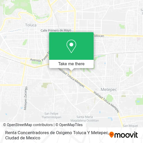 Renta Concentradores de Oxigeno Toluca Y Metepec map
