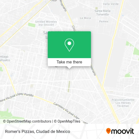 Romer's Pizzas map