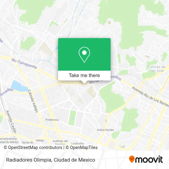 Radiadores Olimpia map