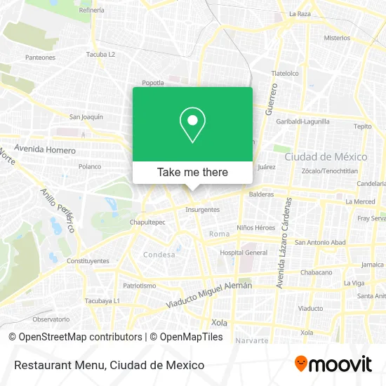 Restaurant Menu map