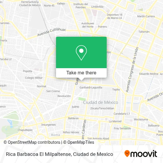 Rica Barbacoa El Milpaltense map