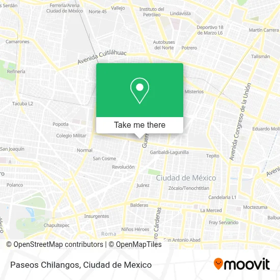 Paseos Chilangos map
