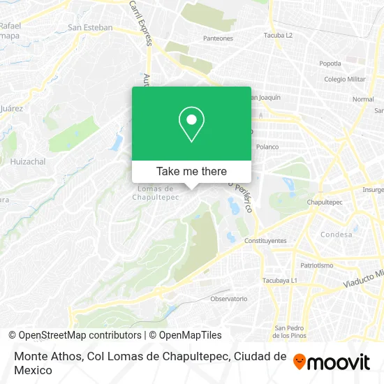 Monte Athos, Col Lomas de Chapultepec map