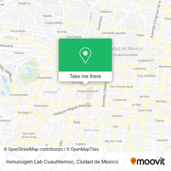 Inmunogen Lab Cuauhtemoc map
