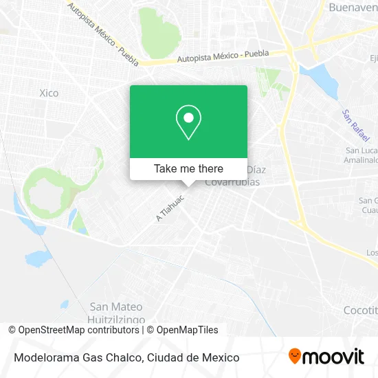 Modelorama Gas Chalco map