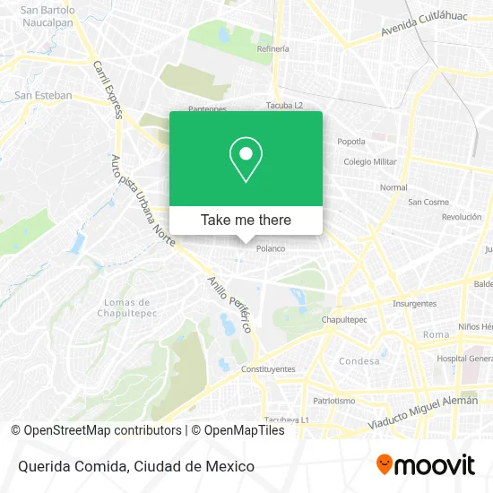Querida Comida map
