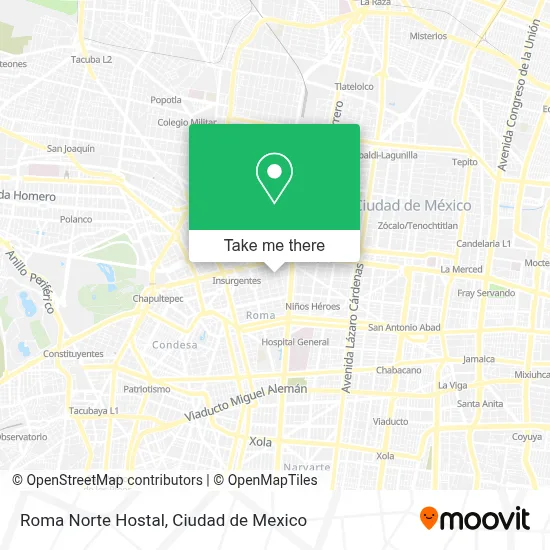 Roma Norte Hostal map