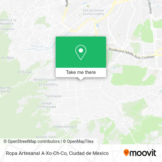 Ropa Artesanal A-Xo-Ch-Co map
