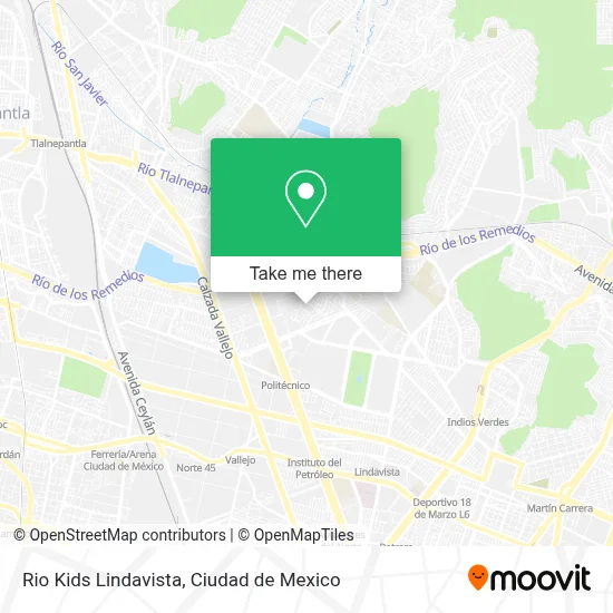 Rio Kids Lindavista map