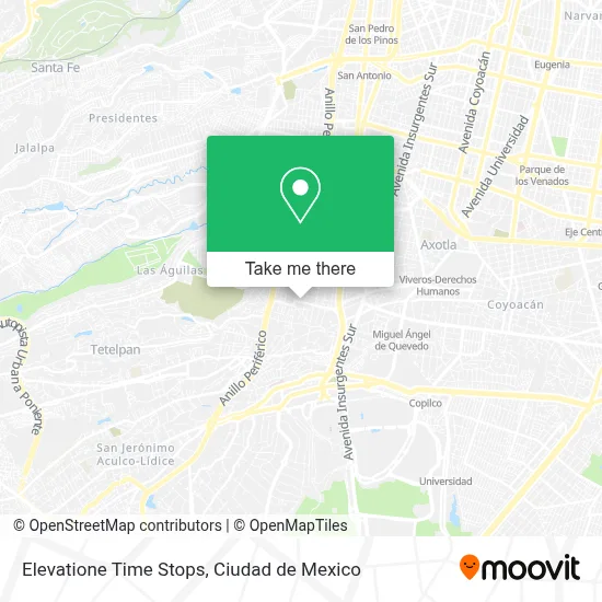 Elevatione Time Stops map