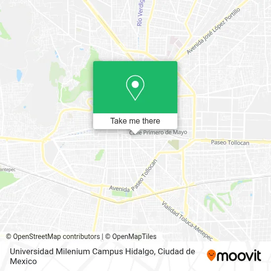 Universidad Milenium Campus Hidalgo map