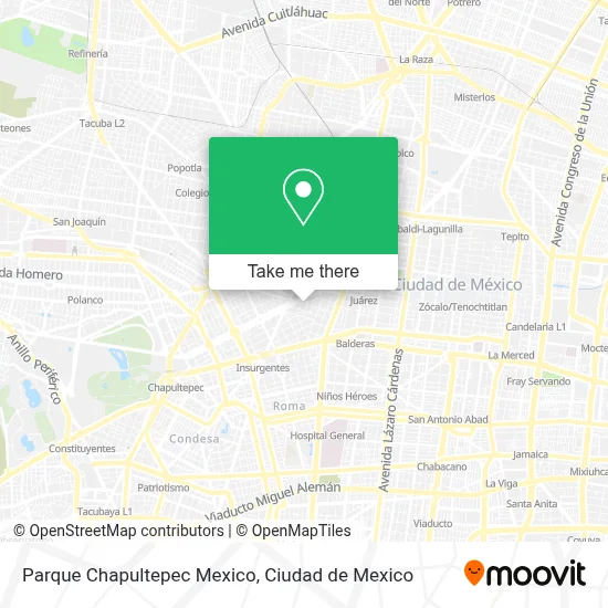 Parque Chapultepec Mexico map