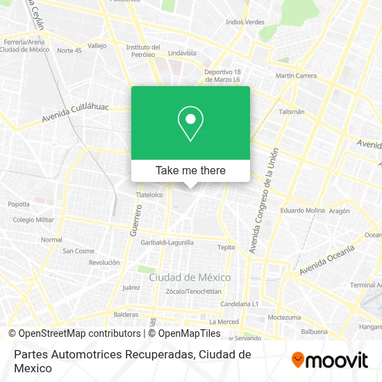 Partes Automotrices Recuperadas map