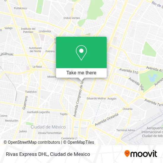 Rivas Express DHL map