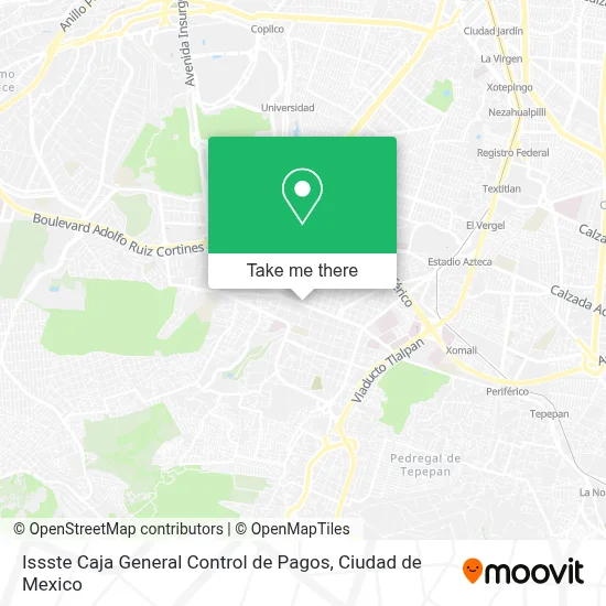 Issste Caja General Control de Pagos map