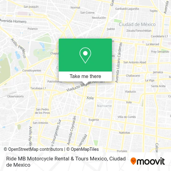 Ride MB Motorcycle Rental & Tours Mexico map