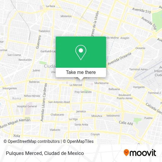 Pulques Merced map