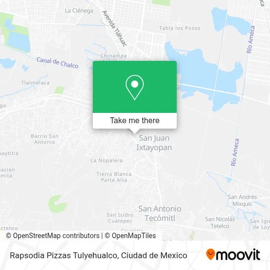 Rapsodia Pizzas Tulyehualco map